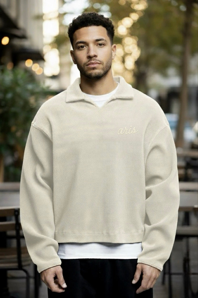 Beige Collared Sweater