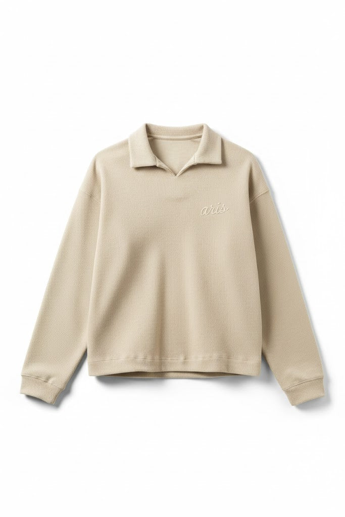 Beige Collared Sweater